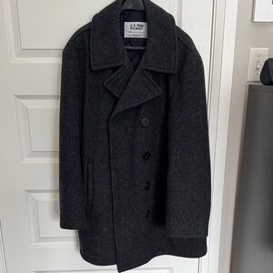 SchottNYC Charcoal Wool Peacoat